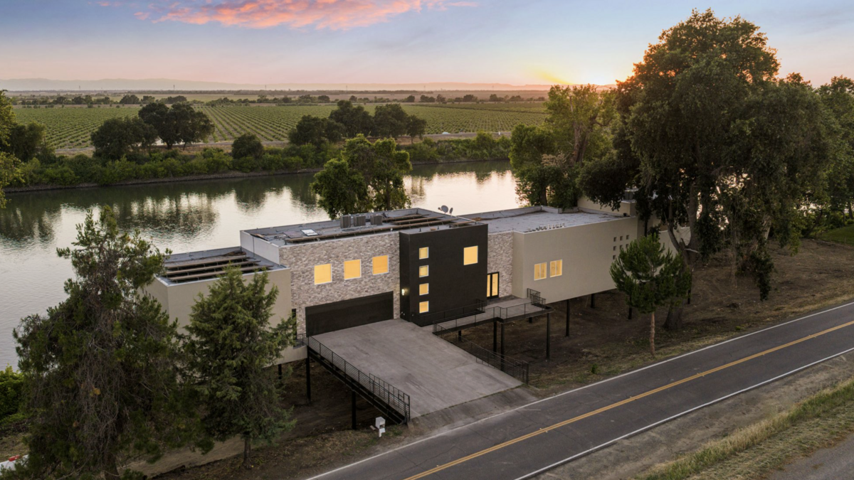 Modern Sacramento River mansion with private dock for sale