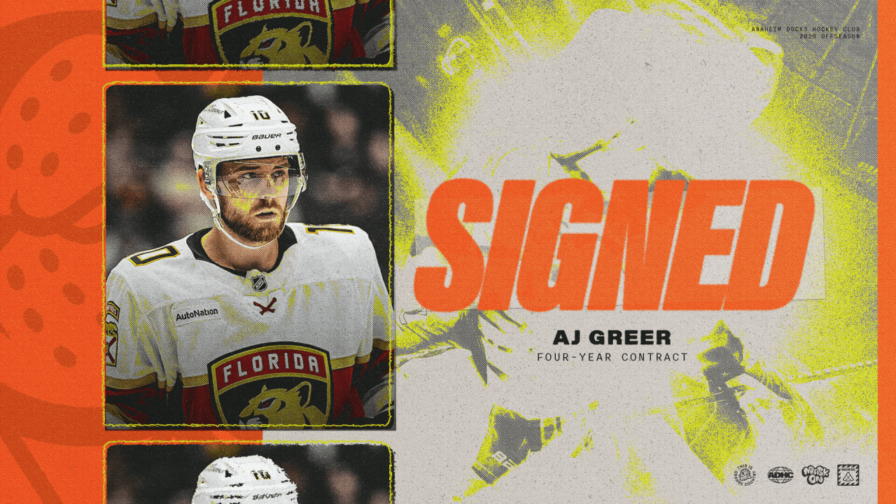 Ducks Sign Greer to a Four-Year Contract