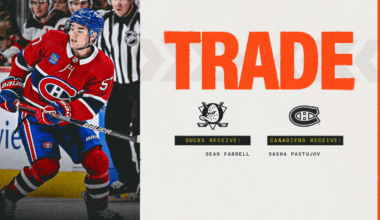 Ducks Acquire Farrell from Montreal for Pastujov