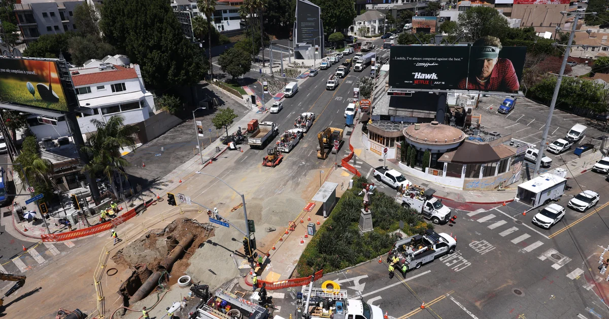 Section of West Hollywood's Sunset Strip affected by sinkhole could be reopened this week, mayor says