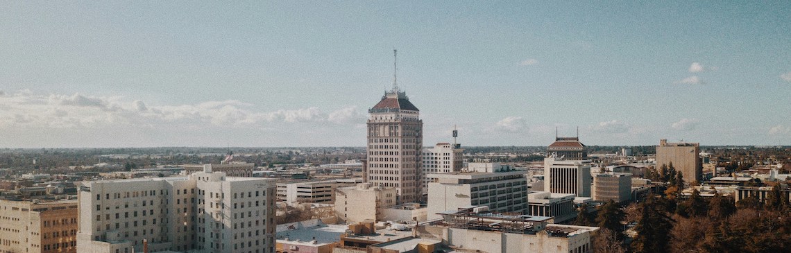 Birdseye view of Downtown Fresno