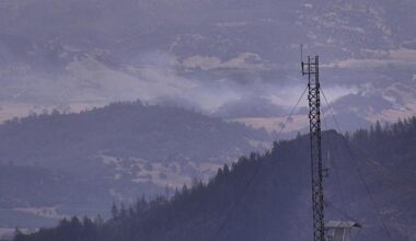 Hardin Fire burning in Napa County near Pope Valley