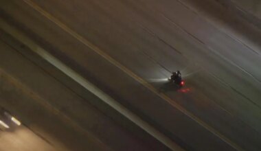 California Highway Patrol officers arrest motorcyclist after pursuit through San Fernando Valley