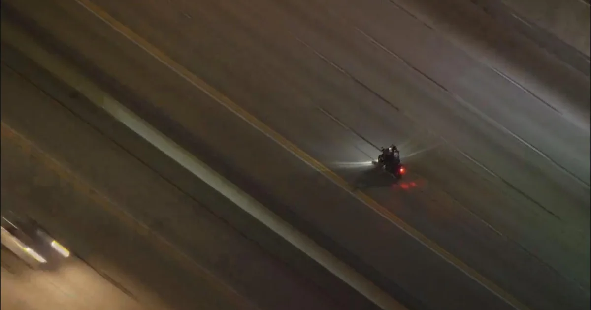 California Highway Patrol officers arrest motorcyclist after pursuit through San Fernando Valley