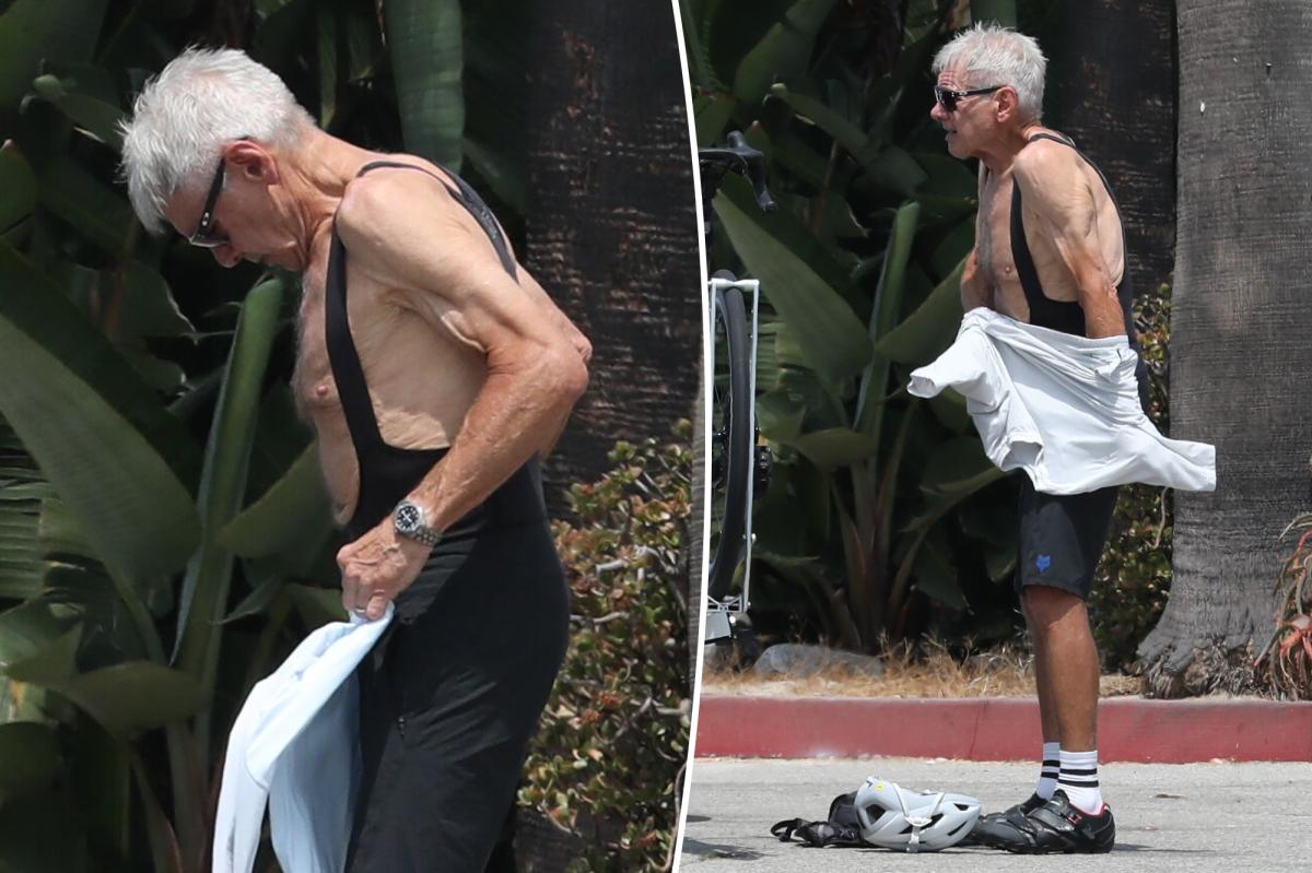Harrison Ford, 83, shows off ripped physique while biking in LA
