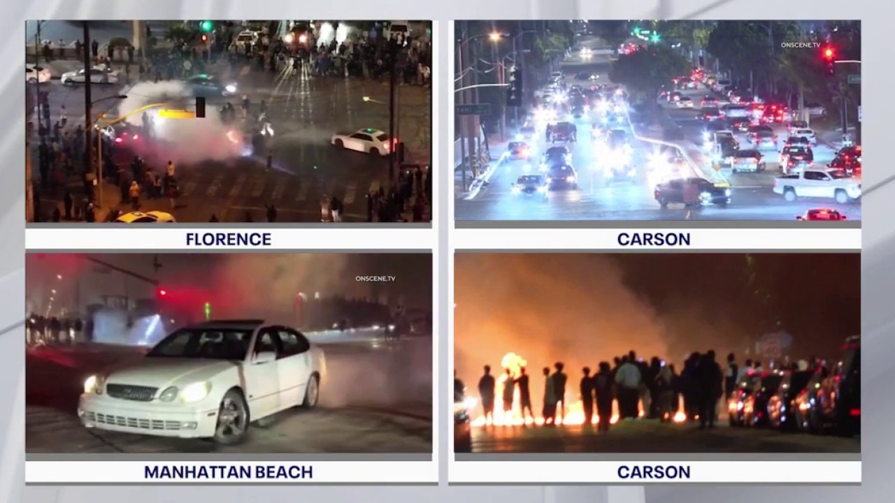 Street takeovers occur across LA over the weekend