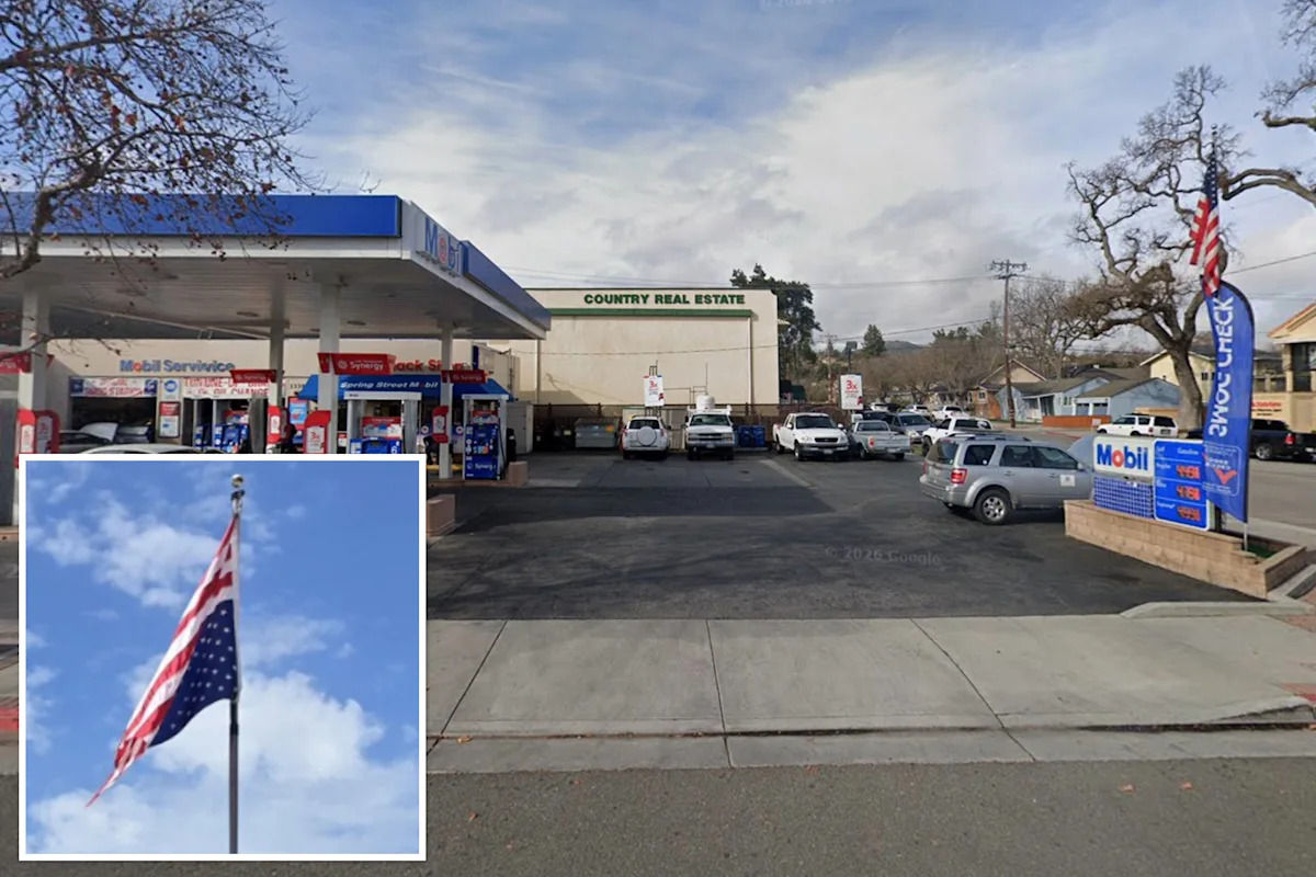 Shocking anti-American symbol erected at California gas station — but staff claims it was a mistake
