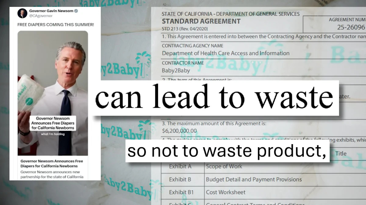 What records reveal about Newsom's taxpayer-funded, California-branded free diaper program