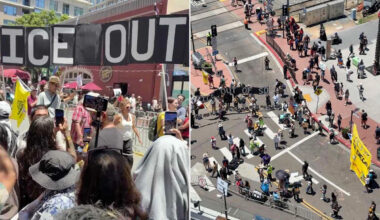 Anti-ICE protest erupts outside San Diego Comic-Con