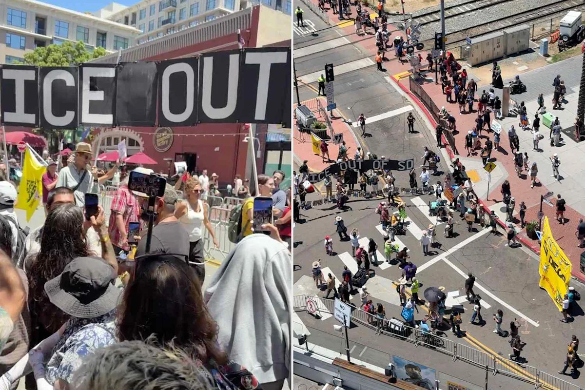 Anti-ICE protest erupts outside San Diego Comic-Con