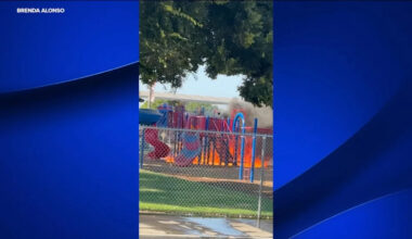 Fire destroys part of Pinedale Elementary School playground in Northwest Fresno