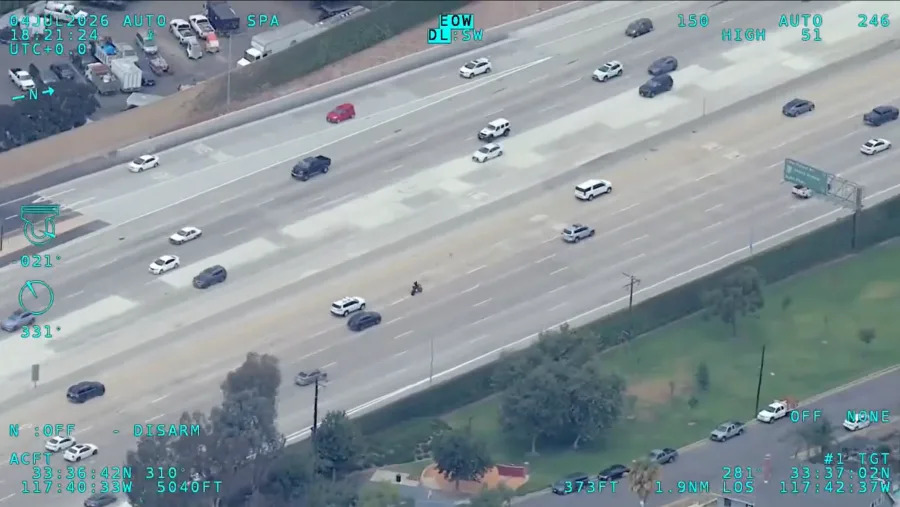 A motorcyclist was arrested on the Fourth of July after they were caught rider faster than 130 mph on the 5 Freeway in Orange County. (CHP)