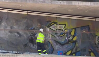Cleanup finally begins at the infamous downtown Los Angeles 'grafitti towers'