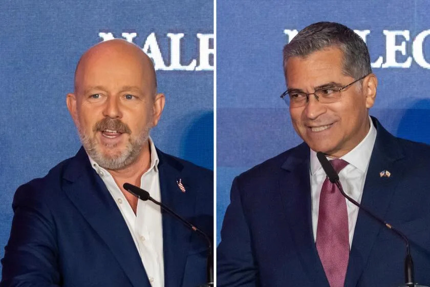 Becerra, Hilton give preview for reshaped California governor's race in dueling L.A. speeches
