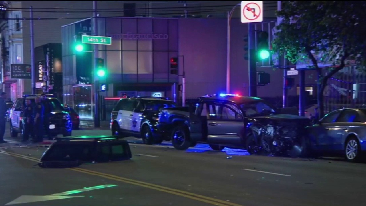 Nine hurt in SF car crash