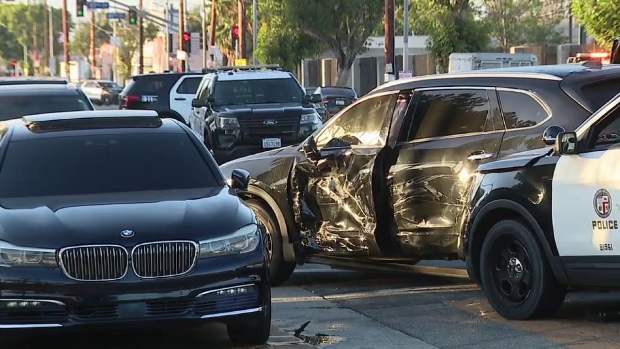 Police chase ends in crash; 3 taken to hospital