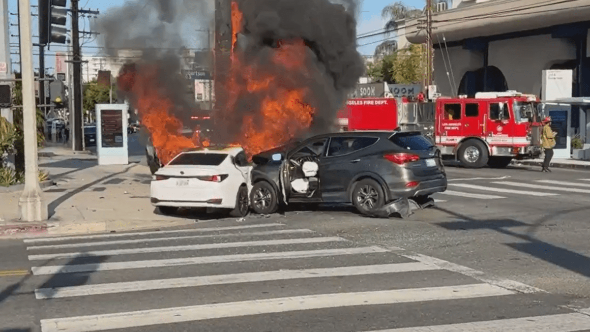 3 in custody after fiery pursuit crash in Beverly Grove – NBC Los Angeles