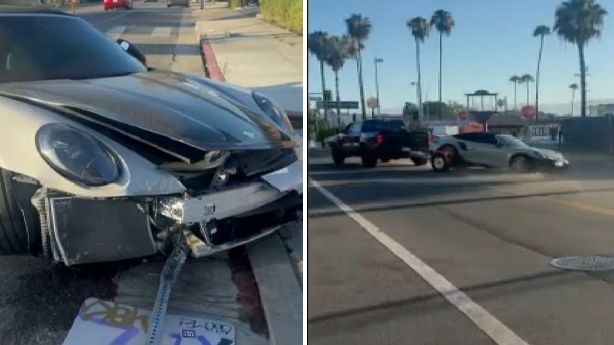 Stolen Porsche wrecked after pursuit in North Hollywood – NBC Los Angeles