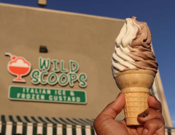 vanilla and chocolate soft serve