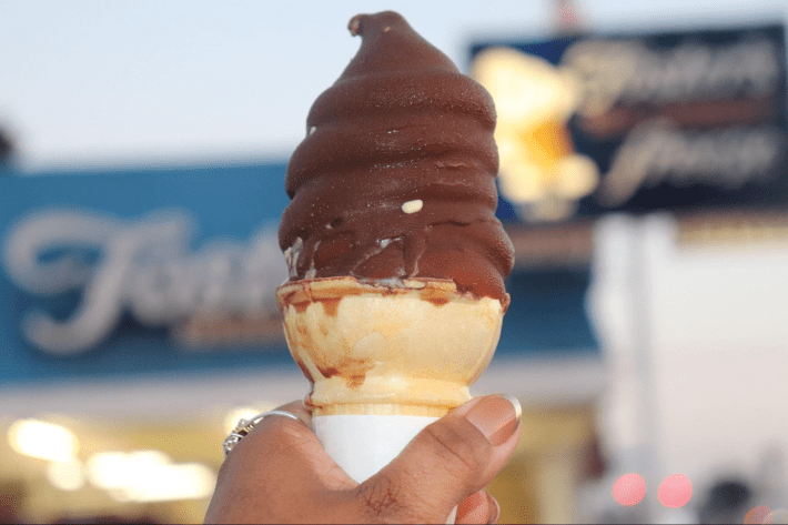 Chocolate dipped soft serve