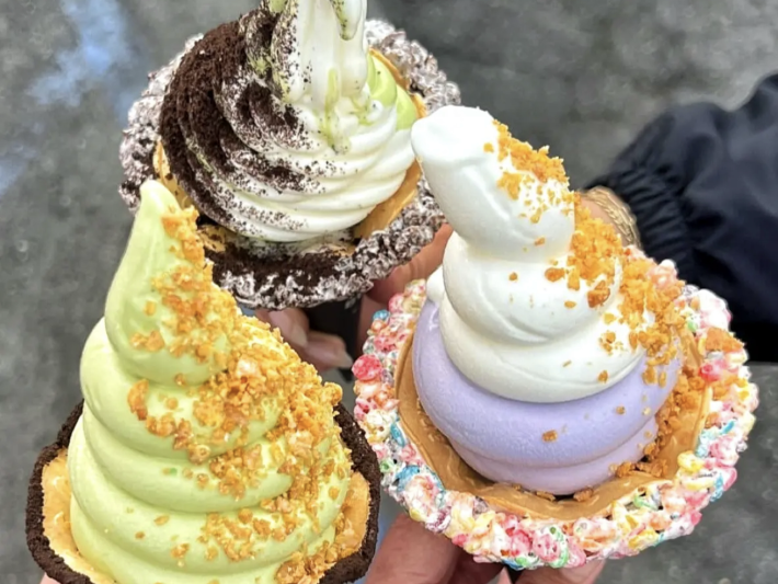 Soft serve with a cereal cone