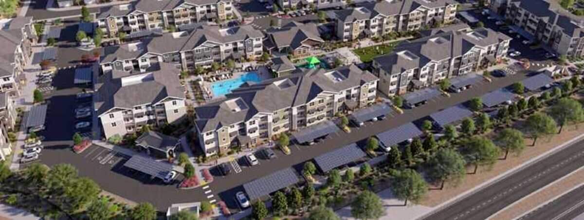 An artist's rendering of a high-density housing along East Covell Boulevard in the proposed Willowgrove development in northeast Davis. The City Council voted Tuesday, May 5, 2026, to put the project before Davis voters.