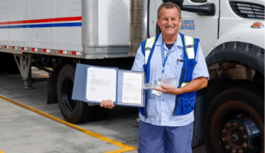 USPS Million Mile Employee, Tractor trailer Operator, Joe Sanchez