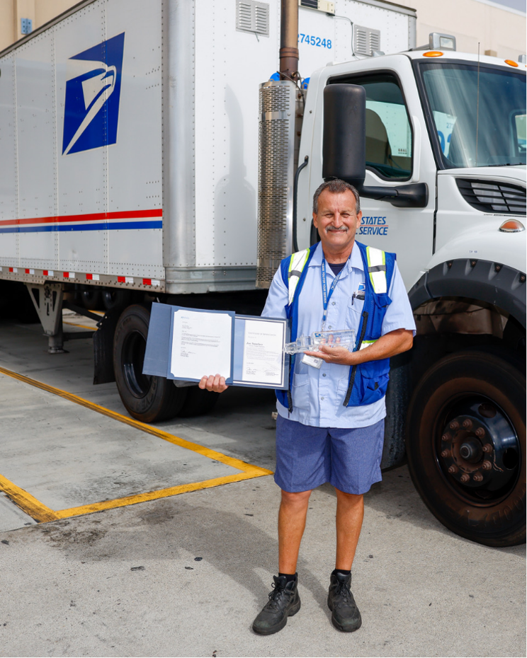 USPS Million Mile Employee, Tractor trailer Operator, Joe Sanchez