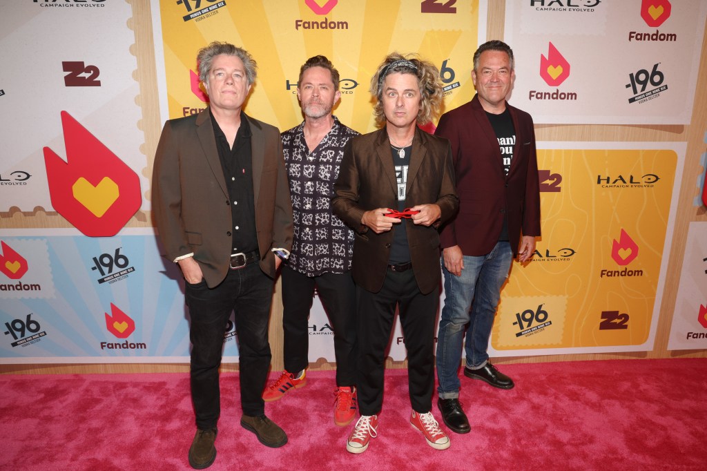 Jason White, Chris Dugan, Billie Joe Armstrong and Bill Schneider of The Coverups at Comic-Con 2026