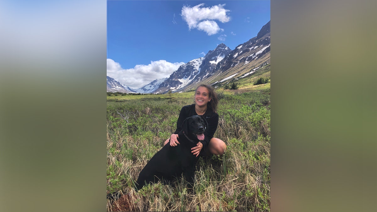 Bryn Waite with a dog