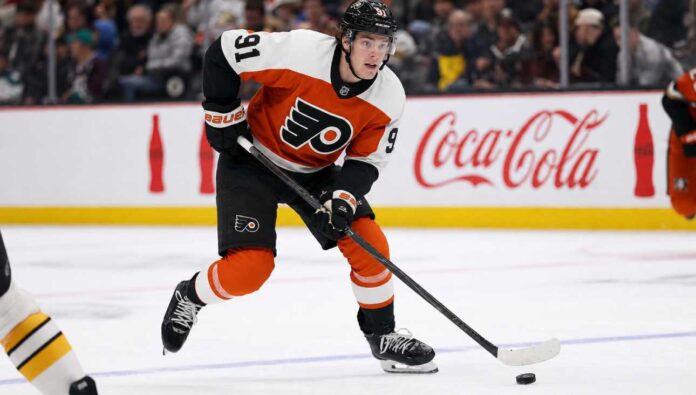 Leo Carlsson Philadelphia Flyers offer sheet photo after signing a five-year $90 million contract with Anaheim Ducks decision pending