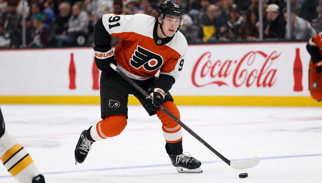 Leo Carlsson Philadelphia Flyers offer sheet photo after signing a five-year $90 million contract with Anaheim Ducks decision pending