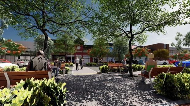 A rendering shows part of an updated streetscape plan for Girard Avenue in La Jolla. (La Jolla Community Foundation)