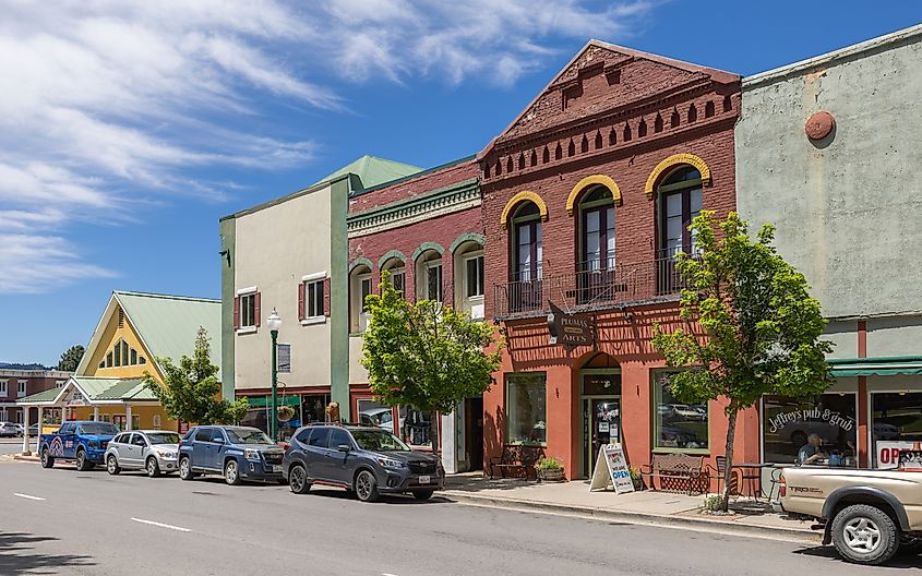 Main Street in Quincy, California, in Plumas County.