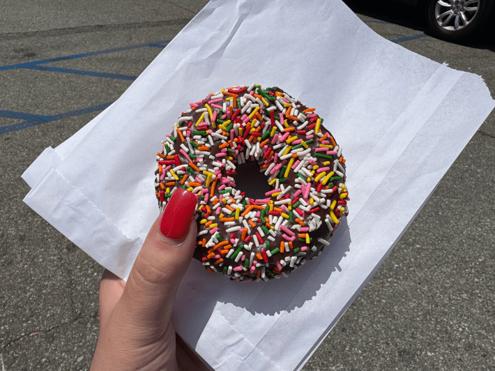 a sprinkle donut