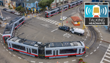 The N Judah streetcar turns around in the Outer Sunset.