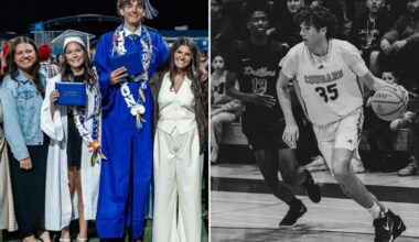 Horror on California college basketball court as 6ft 9in teen star suddenly collapses