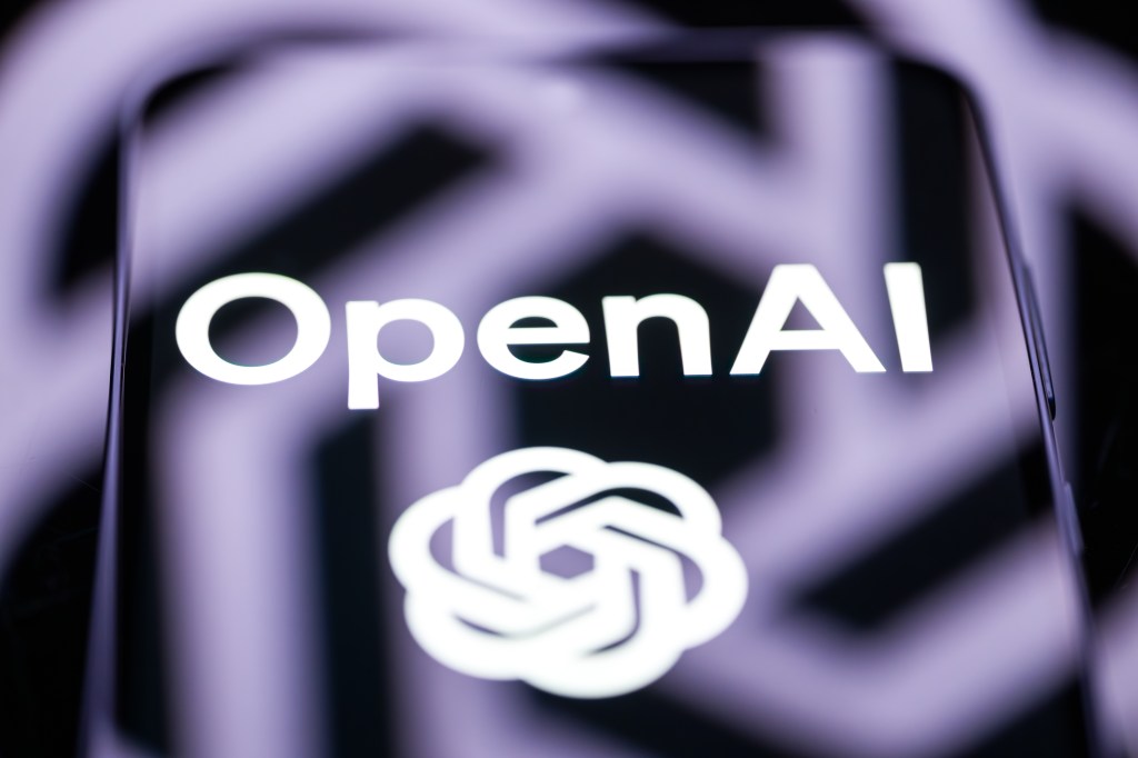OpenAI logo displayed on a mobile phone screen.