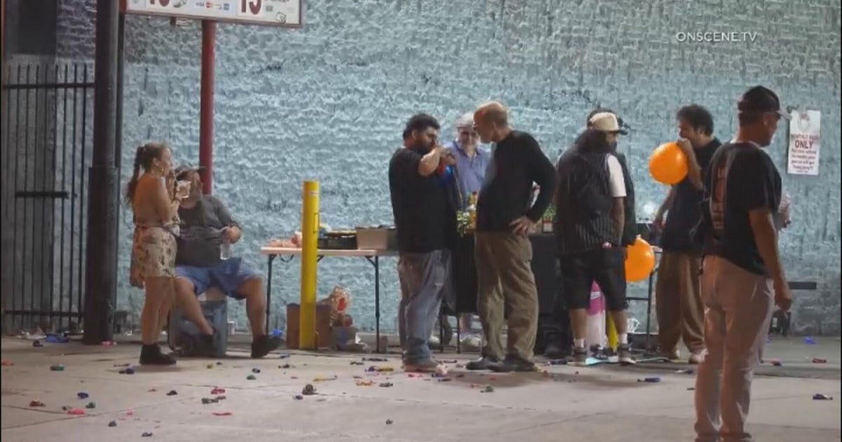Rowdy crowd huffs gas and sets up makeshift minibar outside Orpheum Theatre
