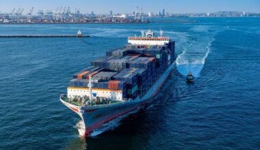 The M/V Wan Hai 362 departs the Port of Long Beach, California. Picture taken in September 2023. Photo courtesy Port of Long Beach