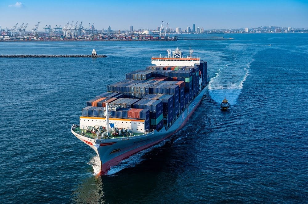 The M/V Wan Hai 362 departs the Port of Long Beach, California. Picture taken in September 2023. Photo courtesy Port of Long Beach