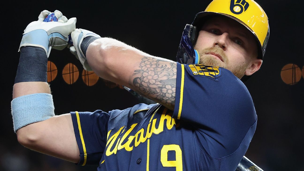 Milwaukee Brewers 1B Jake Bauers misses win with broken toe