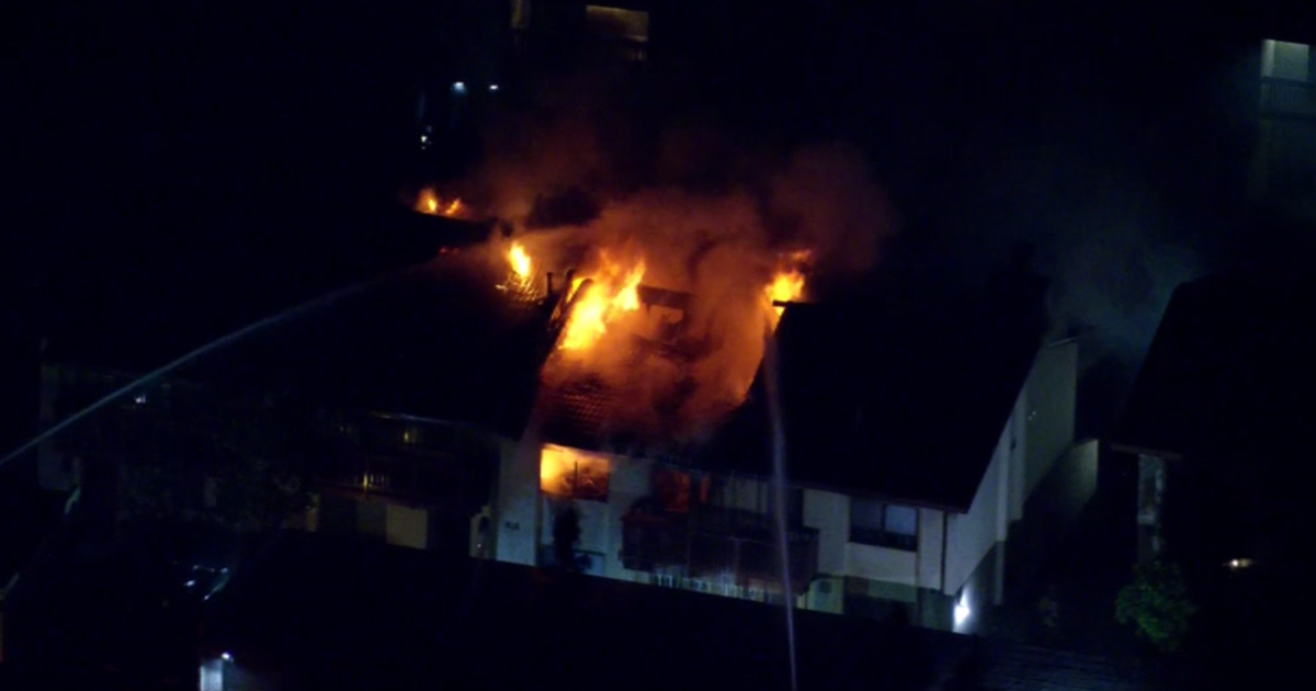 Shots fired, Woodland Hills townhouse catches fire during LAPD standoff with domestic violence suspect