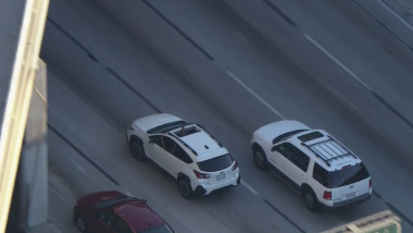 CHP officers in pursuit of a suspected stolen car near downtown LA