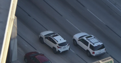 CHP officers in pursuit of a suspected stolen car near downtown LA