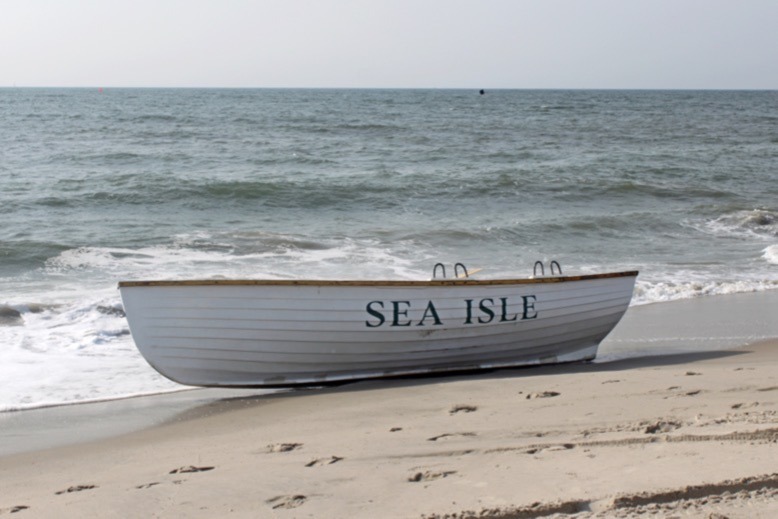 A boat on a beach in Sea Isle City