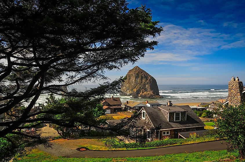 Haystack Rock at Cannon Beach on the Oregon coast