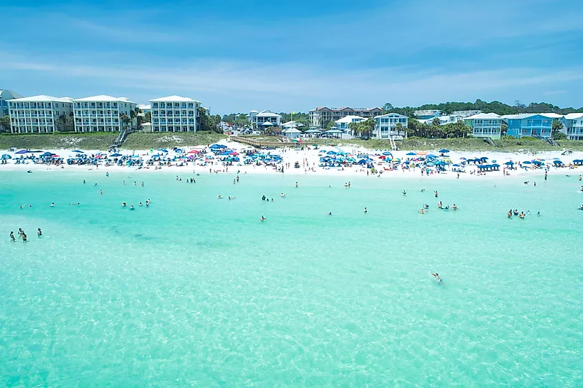 Low Altitude off the Beach at Ed Walline Park, Santa Rosa Beach, Florida.