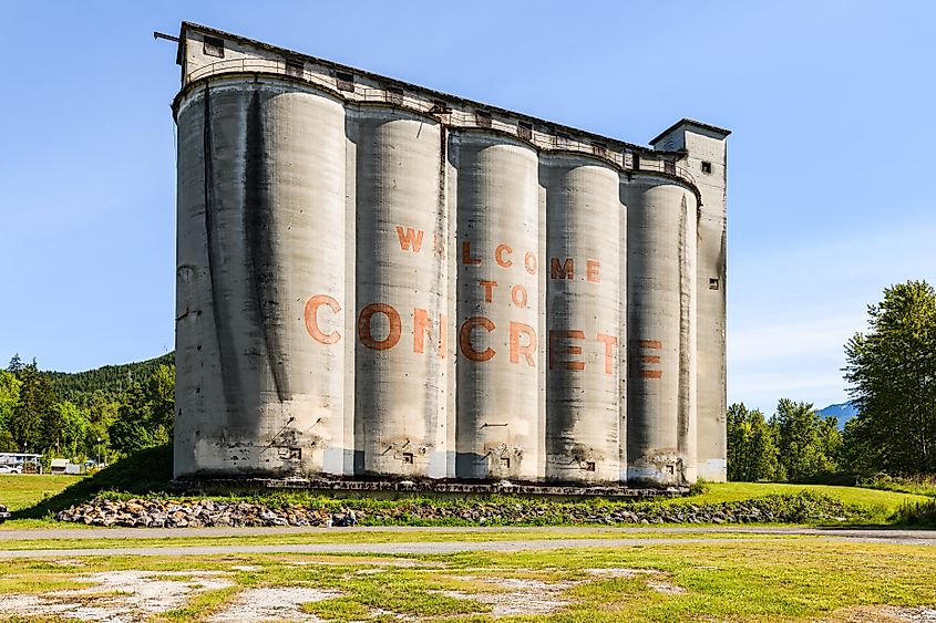 Silo Park in Concrete, Washington, and the remains of the Superior Portland Cement Site