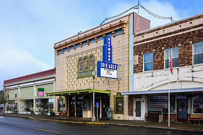 Raymond Theatre in downtown Raymond, Washington